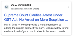 SC on GST Arrest